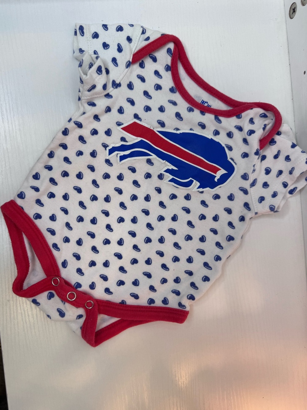 NFL Buffalo Bills Infant Bodysuit in White, Blue and Red